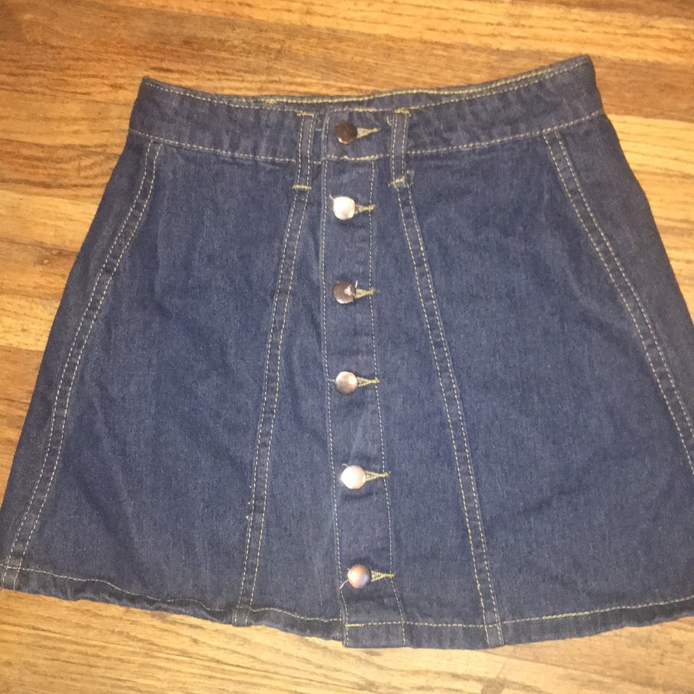 Denim button down skirt